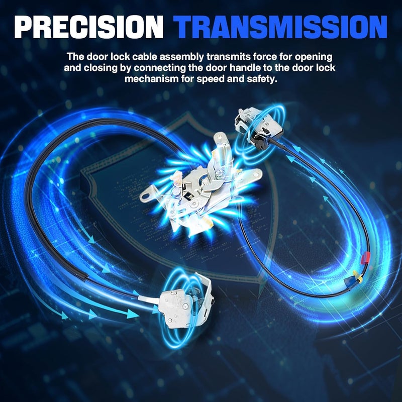 WEILEITE 6C3Z-28264A00-A Rear Right Passenger Side Door Cable Latch Lock Latch Actuator Assembly Set Kit Upper and Lower Fit for Ford F250 F350 F450 F550 Super Duty 1999-2007 Replace 6C3Z-28264A00-A - Image 2